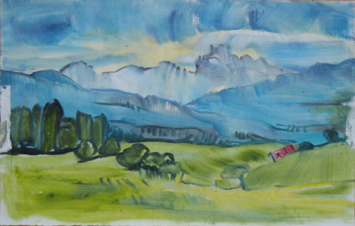 Landschaftsmalerei, en plein air, Freilichtmalerei, Berglandschaft, Klammspitz, Öl auf Leinwand, Tanja Leodolter, Künstlerin