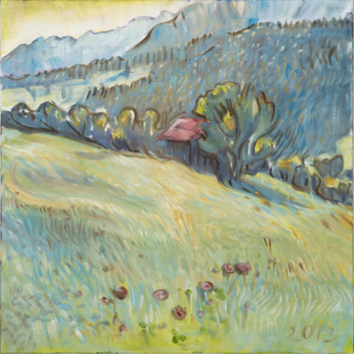 Landschaftsmalerei, en plein air, Freilichtmalerei, Bad Hindelang, Öl auf Leinwand, Tanja Leodolter, Künstlerin