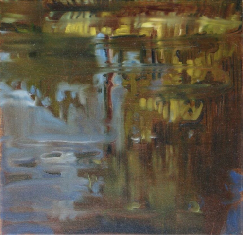 Landschaftsmalerei, en plein air, Freilichtmalerei, Singold, Wasser, Öl auf Leinwand, Tanja Leodolter, Künstlerin