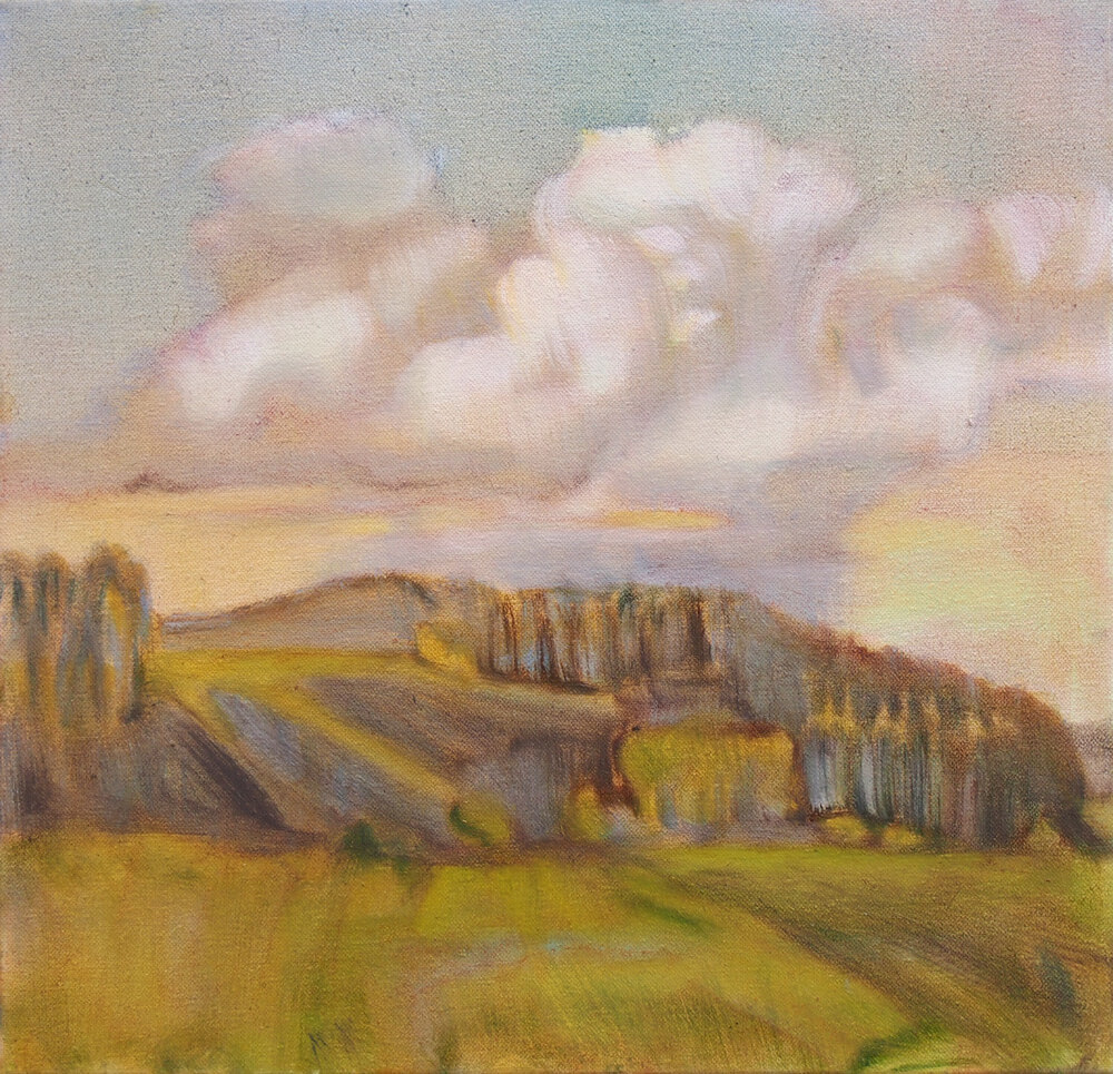 Landschaftsmalerei, en plein air, Freilichtmalerei, Wolken, Öl auf Leinwand, Tanja Leodolter, Künstlerin
