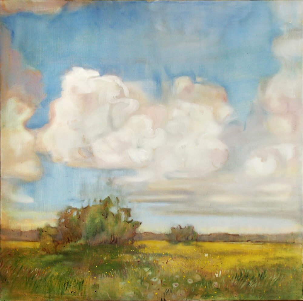 Landschaftsmalerei, en plein air, Freilichtmalerei, Lechauen, wiesen, Öl auf Leinwand, Tanja Leodolter, Künstlerin