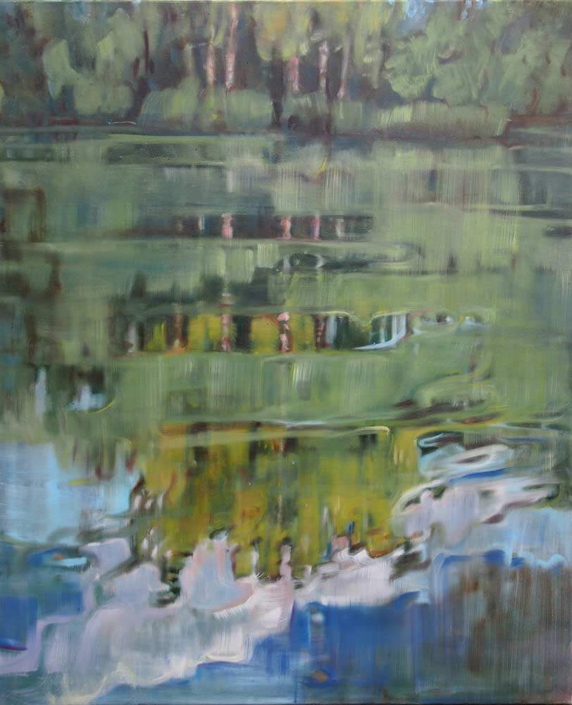 Malereo, Ölmalerei, Landschaftsmalerei Berge, Wasser, See, Wasserspiegelung